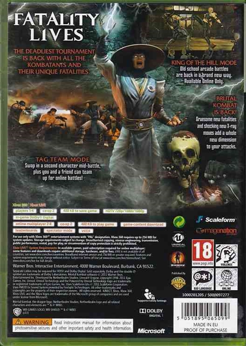 Mortal Kombat - XBOX 360 (B Grade) (Genbrug)